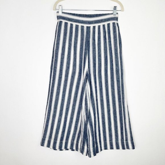 Madewell Linen Pants Size Small Pull On Wide Leg Cropped - Picture 2 of 11